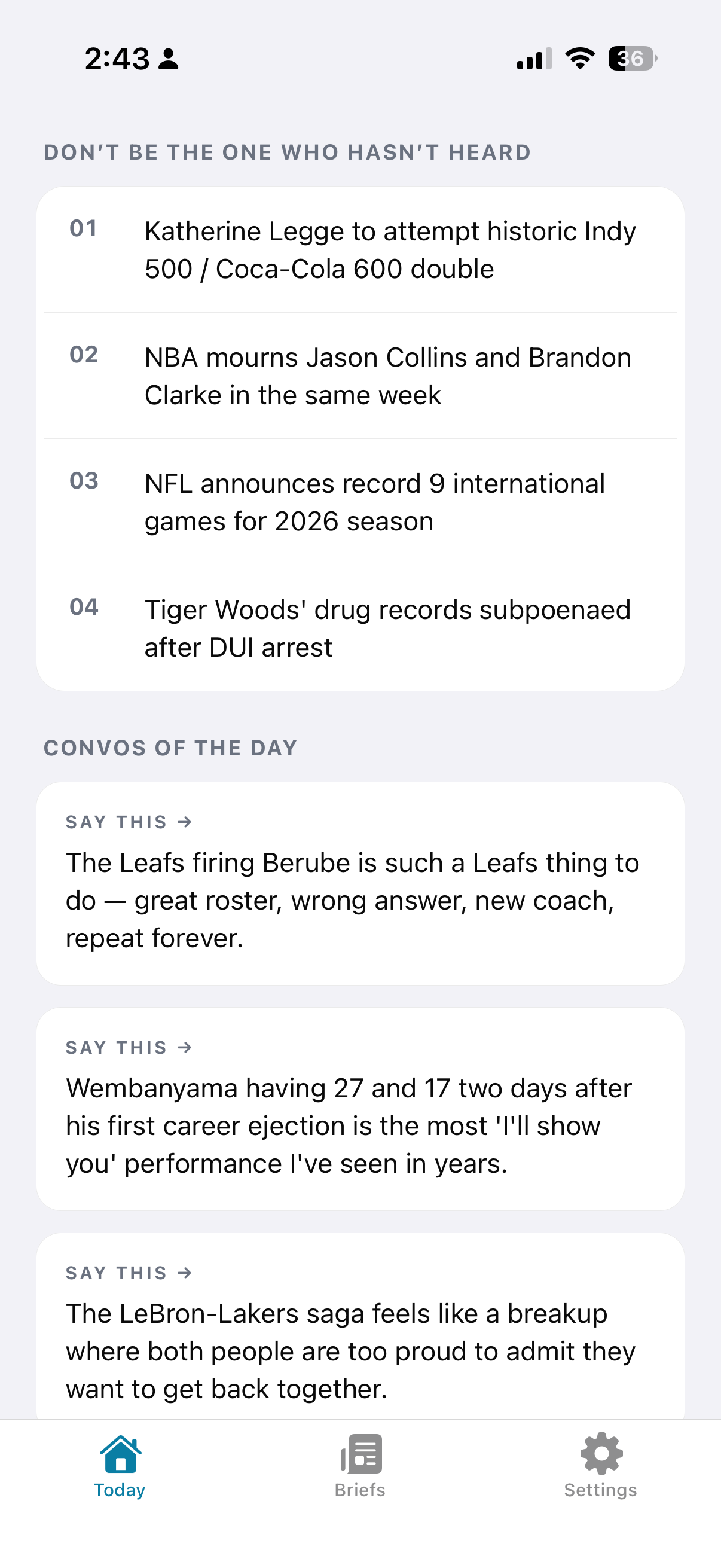 Headlines & convos